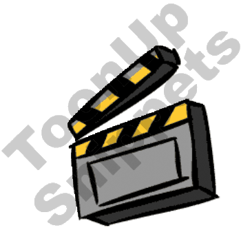 350x334 Director's Clapboard Clipart