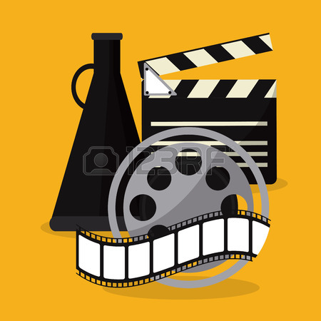 450x450 Video Camera Clapboard Movie Film Reel Cinema Icon. Colorfull