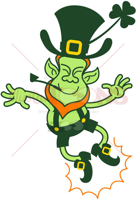 477x700 Green Leprechaun Clapping His Feet In The Air