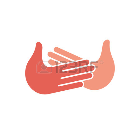 450x430 Isolated Abstract Clapping Hands Set. Give Five Collection