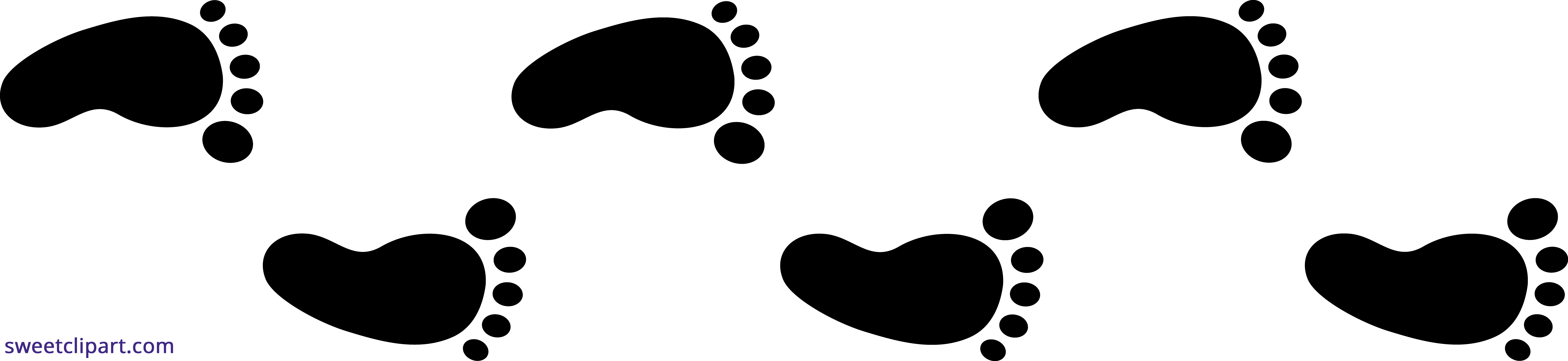 7690x1772 Foot Prints Walking Clipart