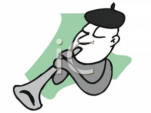 300x225 Jazz Man Playing Clarinet Clip Art Image