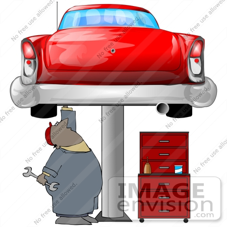 450x450 Clipart Illustration Of An African American Male Auto Mechanic