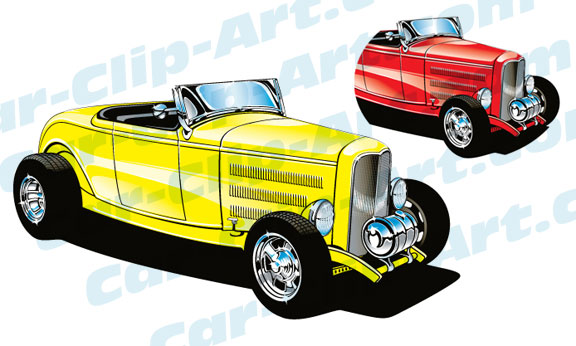 576x346 Custom 1932 Ford 3 Window Hot Rod Vector Clipart 1932 Ford
