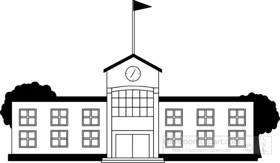 550x322 School Clipart Black White School Building Clipart