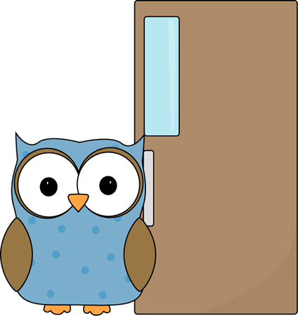 424x450 Owl Door Holder Clip Art