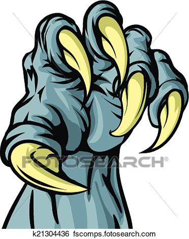 372x470 Clip Art Of Monster Animal Claw K21304436