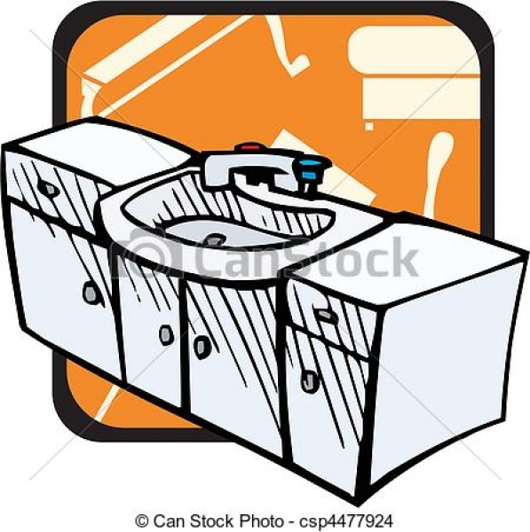 597x600 Bathroom Vanity Clipart