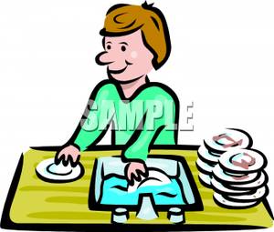 300x255 Man Washing Dishes