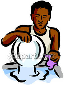 226x300 Man Washing Dishes Clipart