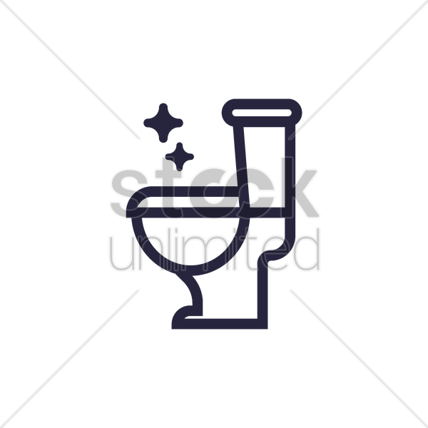 600x600 Clean Toilet Bowl Vector Image