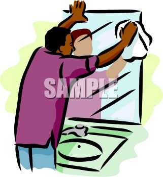 321x350 Mirror Clipart Cleaning Bathroom