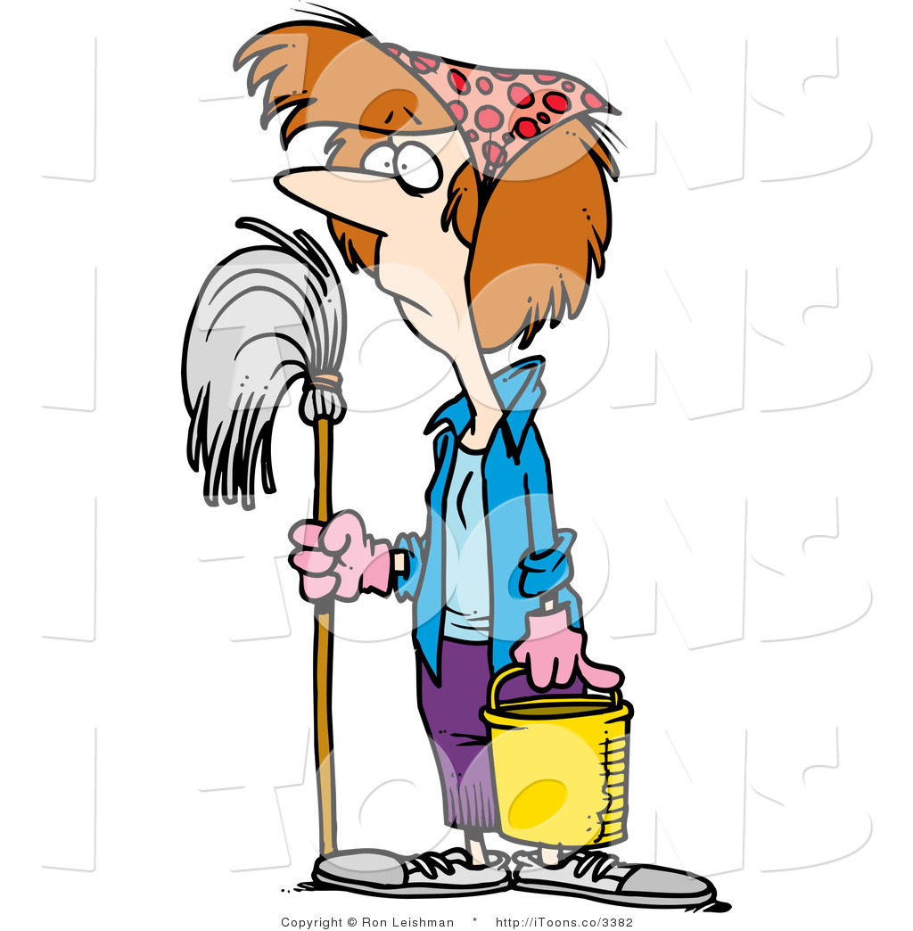 1024x1044 Vector Clip Art Of A Woman Dreading Spring Cleaning By Toonaday
