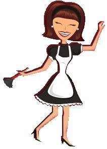 212x296 A Pretty Girl With A Feather Duster In One Hand And A Spray Bottle