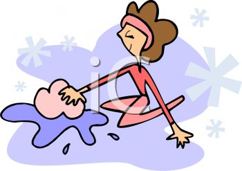 350x247 Cartoon Woman Washing The Floor