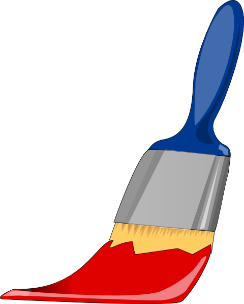 480x597 Paint Brush Blue And Red Clip Art