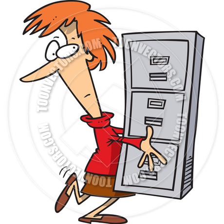 460x460 Cartoon File Clerk By Ron Leishman Toon Vectors Eps