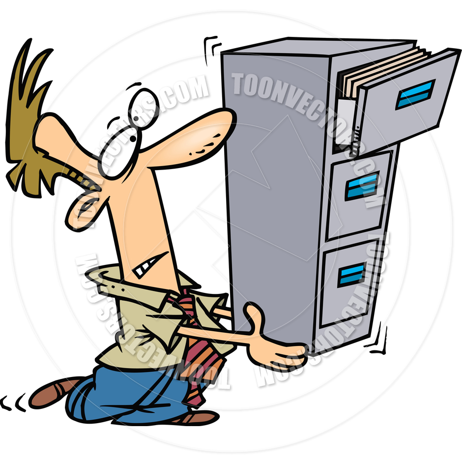 940x940 Cartoon File Clerk By Ron Leishman Toon Vectors Eps