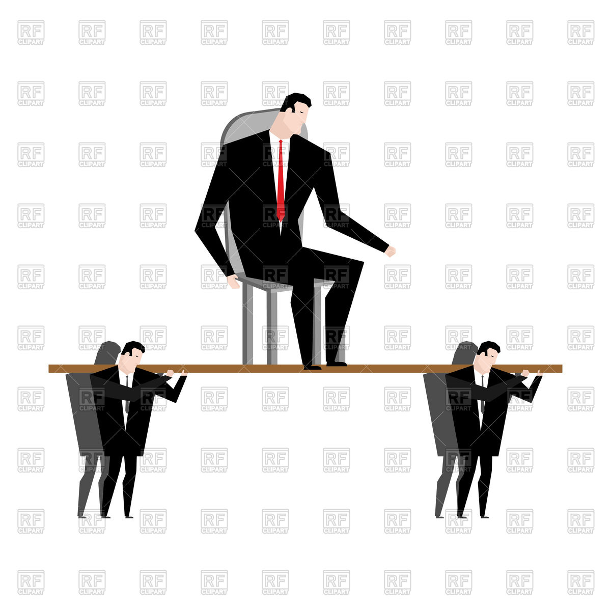 1200x1200 Office Clerk Carrying Boss. Business Career Concept. Royalty Free