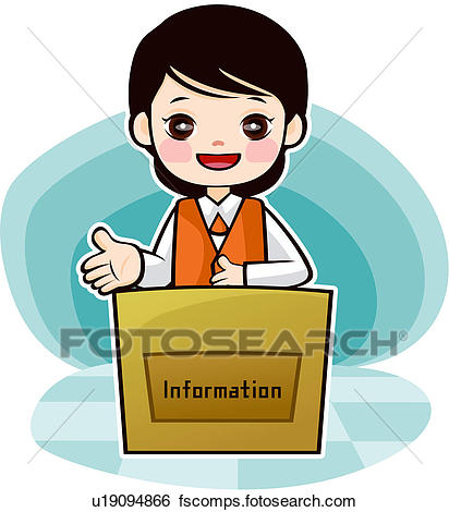 412x470 Stock Illustration Of Desk Clerk, Profession, Customer Service