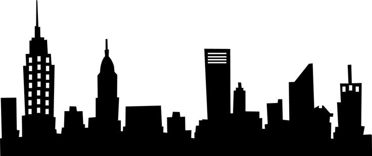 736x309 Cityscape City Skyline Outline Clipart Image