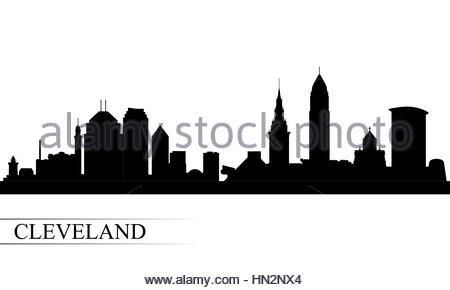 450x290 Cleveland City Skyline Silhouette Background, Vector Illustration