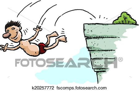 450x296 Clipart Of Cliff Diving K20257772