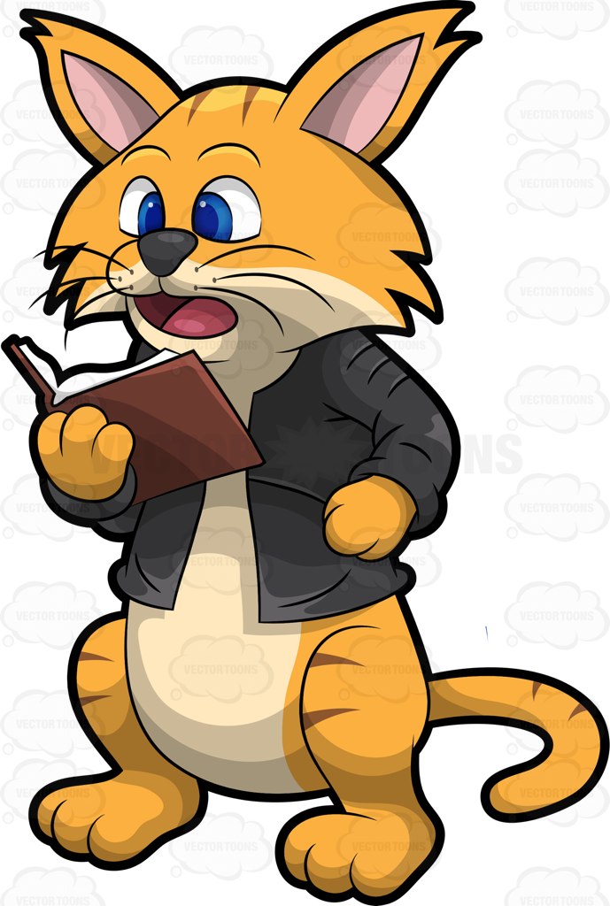 689x1024 Clifford The Cat Reading A Book Cartoon Clipart