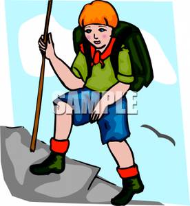 276x300 Image A Scout With A Backpack And A Stick Climbing A Mountain