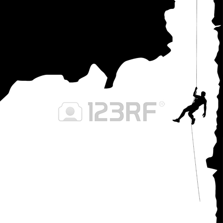 450x450 Illustration Of Black Color Male Rock Climber Silhouette Holding