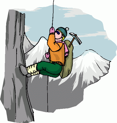 Climbing A Mountain Clipart