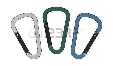 450x265 Set Of Safety Hiking Metal Mountain Climbing Carabiners. Silver