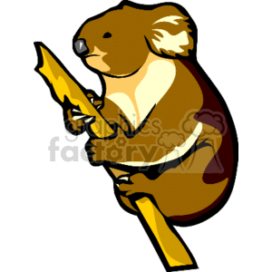 300x300 Royalty Free Brown Koala Bear Climbing On A Limb 130023 Vector