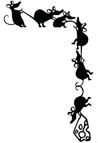 346x500 Hwhd 2 Pcs Funny Climbing Mice Cheese Thieves Rat Silhouette Vinyl