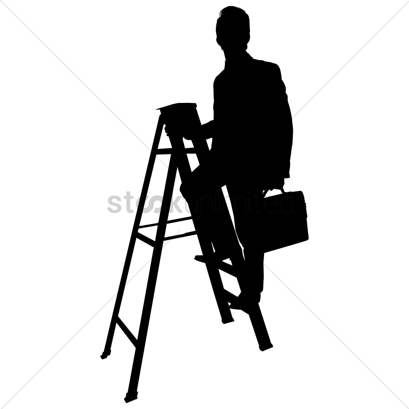 1300x1300 Businessman Climbing A Ladder Silhouette Vector Image