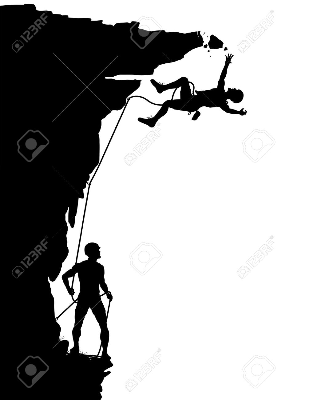 1070x1300 Editable Vector Silhouette Of A Climber Falling From A Breaking