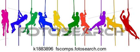 450x167 Stock Illustration Of Isolated Climbing Silhouettes K1883896