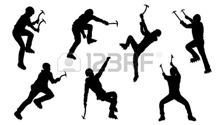 450x257 Climb Silhouettes On The White Background Royalty Free Cliparts