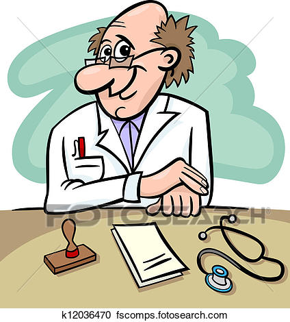 424x470 Clipart Of Doctor In Clinic Cartoon Illustration K12036470