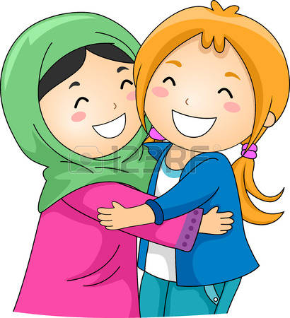 410x450 Muslim Children Clipart
