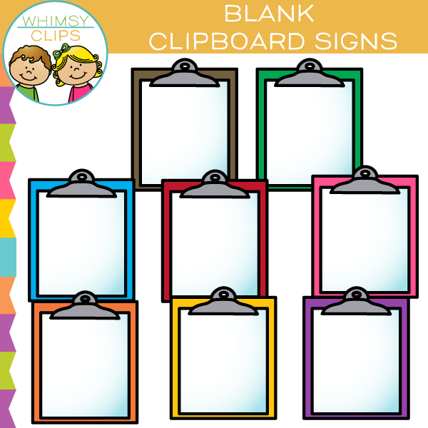 600x600 Kids With Blank Clipboard Signs Clip Art , Images Amp Illustrations