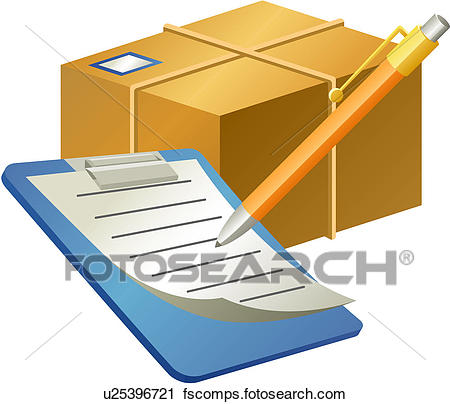 450x404 Clipart Of Box And Clipboard U25396721