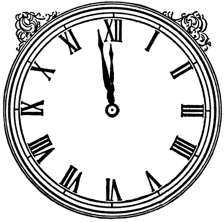 Clock Black And White Clipart