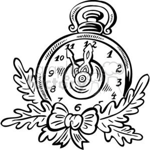 300x300 Royalty Free Christmas Clock 381070 Vector Clip Art Image