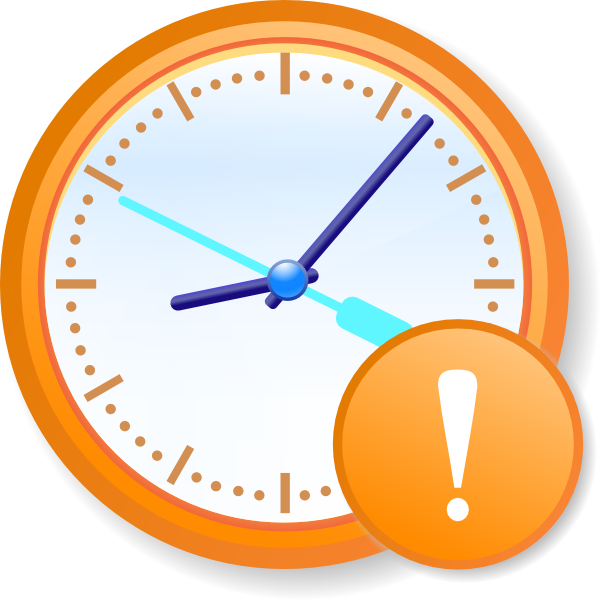 600x600 Analog Clock Warning Clip Art