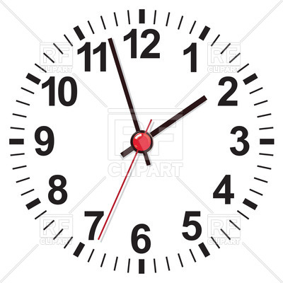 400x400 White Clock Face Royalty Free Vector Clip Art Image