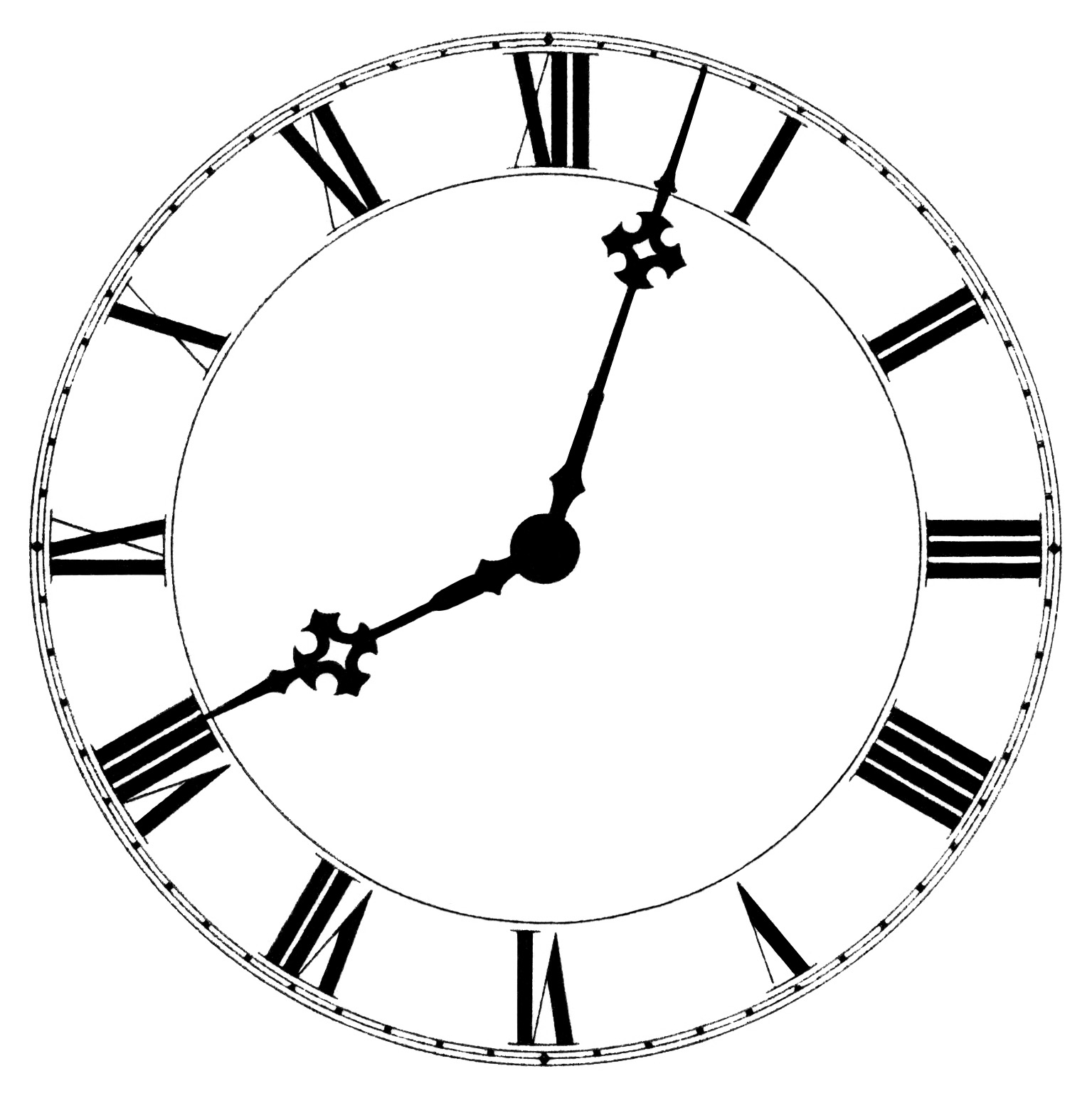 1535x1537 Skull Clock Face Clipart