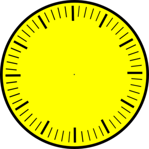 300x300 Clock Face (Yellow), Hour And Minute Marks, No Hands Clip Art