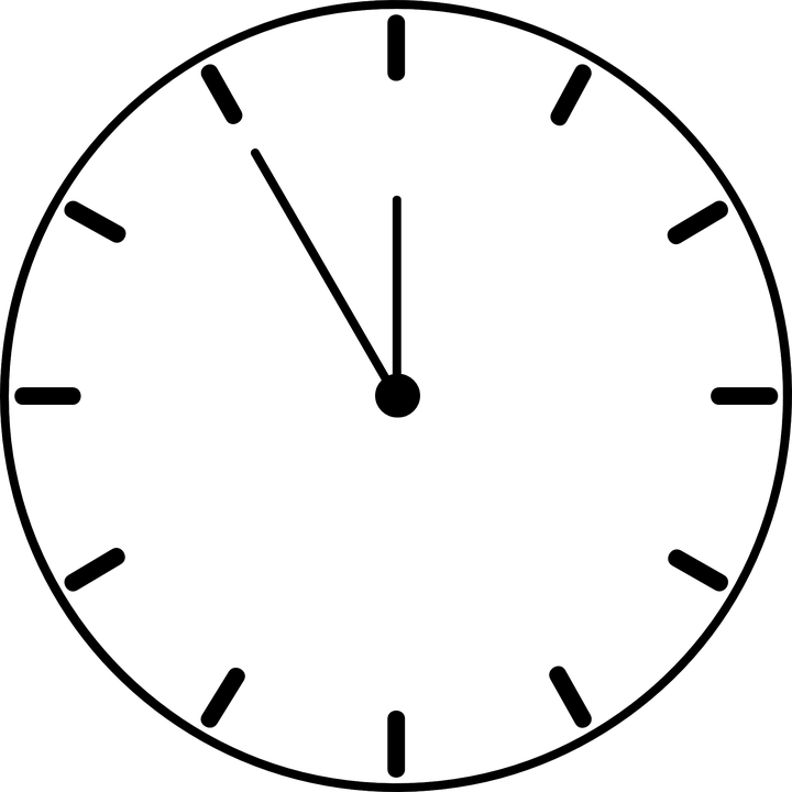 720x720 Clock Clipart Black And White Png