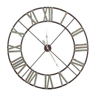 329x330 Giant Ivory White Metal Outline Wall Clock